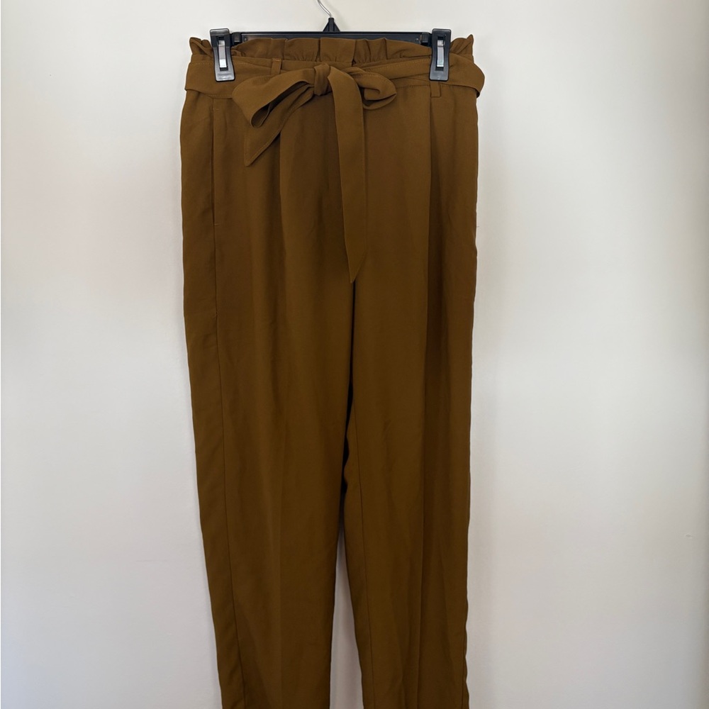 J. Crew Tan Tie-Waist Trousers